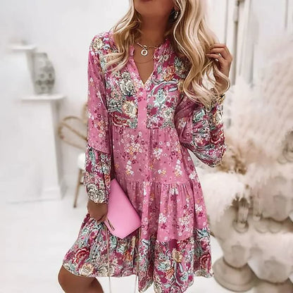 Amalthea | Boho Damesjurk – Maxi Jurk met Uniek Bohemien Design en Luchtige Pasvorm