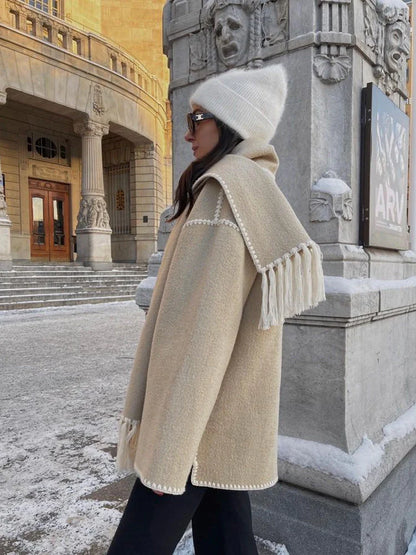 Georgina Scarf Coat | Dames jas met geïntegreerde sjaal en elegante pasvorm