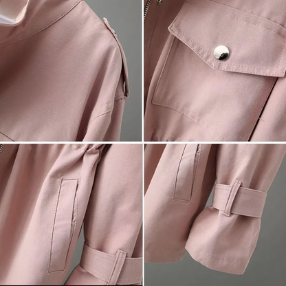 Winona | Dames Trenchcoat – Stijlvolle Casual Look met Luxe Katoenmix en Verfijnde Details