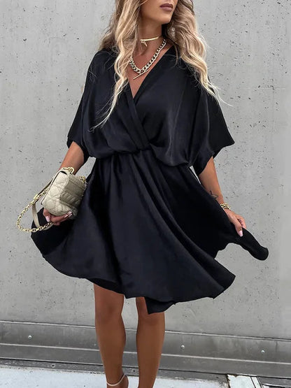 Sanneke | Dames Wikkeljurk met V-Hals en Flowy Stof – Elegante Lente/Zomerstijl