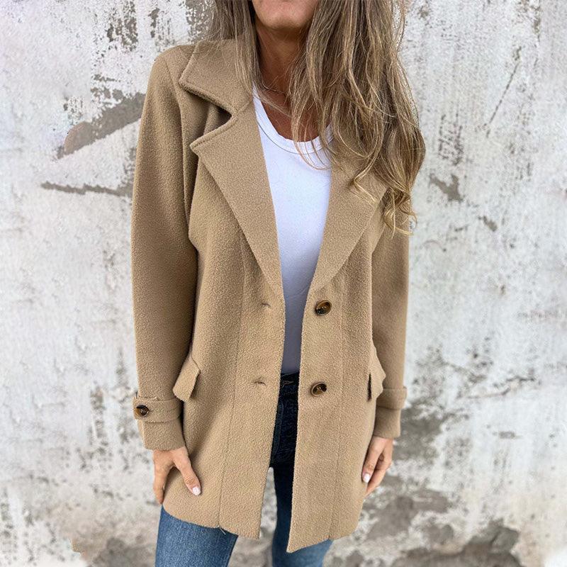 Thera | Dames Reversjas – Getailleerde Enkelrijige Jas met Klassieke Kraag voor Herfst/Winter