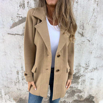 Thera | Dames Reversjas – Getailleerde Enkelrijige Jas met Klassieke Kraag voor Herfst/Winter
