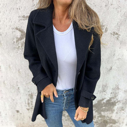 Thera | Dames Reversjas – Getailleerde Enkelrijige Jas met Klassieke Kraag voor Herfst/Winter