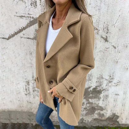 Thera | Dames Reversjas – Getailleerde Enkelrijige Jas met Klassieke Kraag voor Herfst/Winter