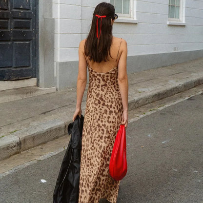 MIMI Maxi-Jurk met Luipaardprint | Damesjurk met Spaghettibandjes en Flatterende Pasvorm