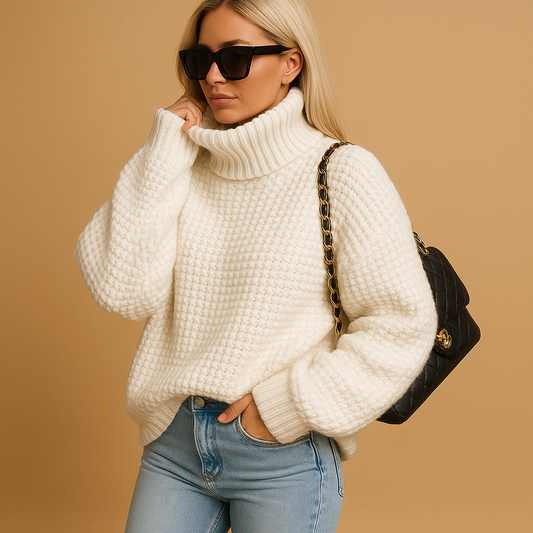 Dames Warme Gebreide Trui – Lange Mouw, Herfst/Winter, Casual