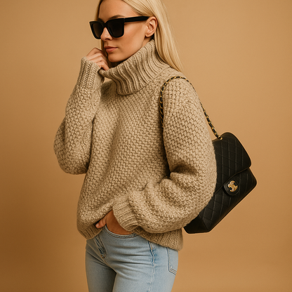 Dames Warme Gebreide Trui – Lange Mouw, Herfst/Winter, Casual