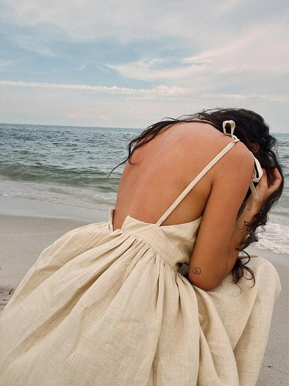 Lina | Linnen Jurk – Zomerse Elegantie met een Flatterend Silhouet