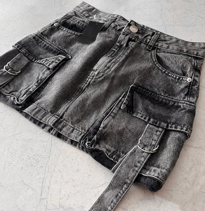 Filomena | Dames Denim Minirok, A-Lijn Pasvorm met Multi-Zakken Design